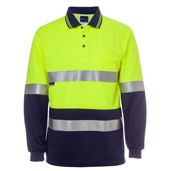 JB's Hi Vis Longsleeve (D+N) Cotton Back Polo Thumbnail